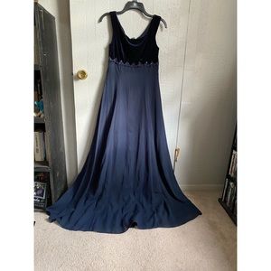 Long dark blue bridesmaid /formal dress